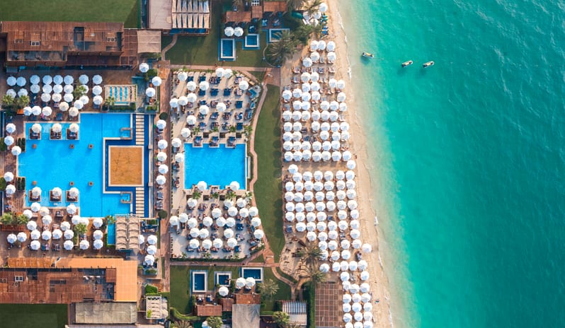 RPD - UAE - Aerial Shot of Pool and Sea - 2023